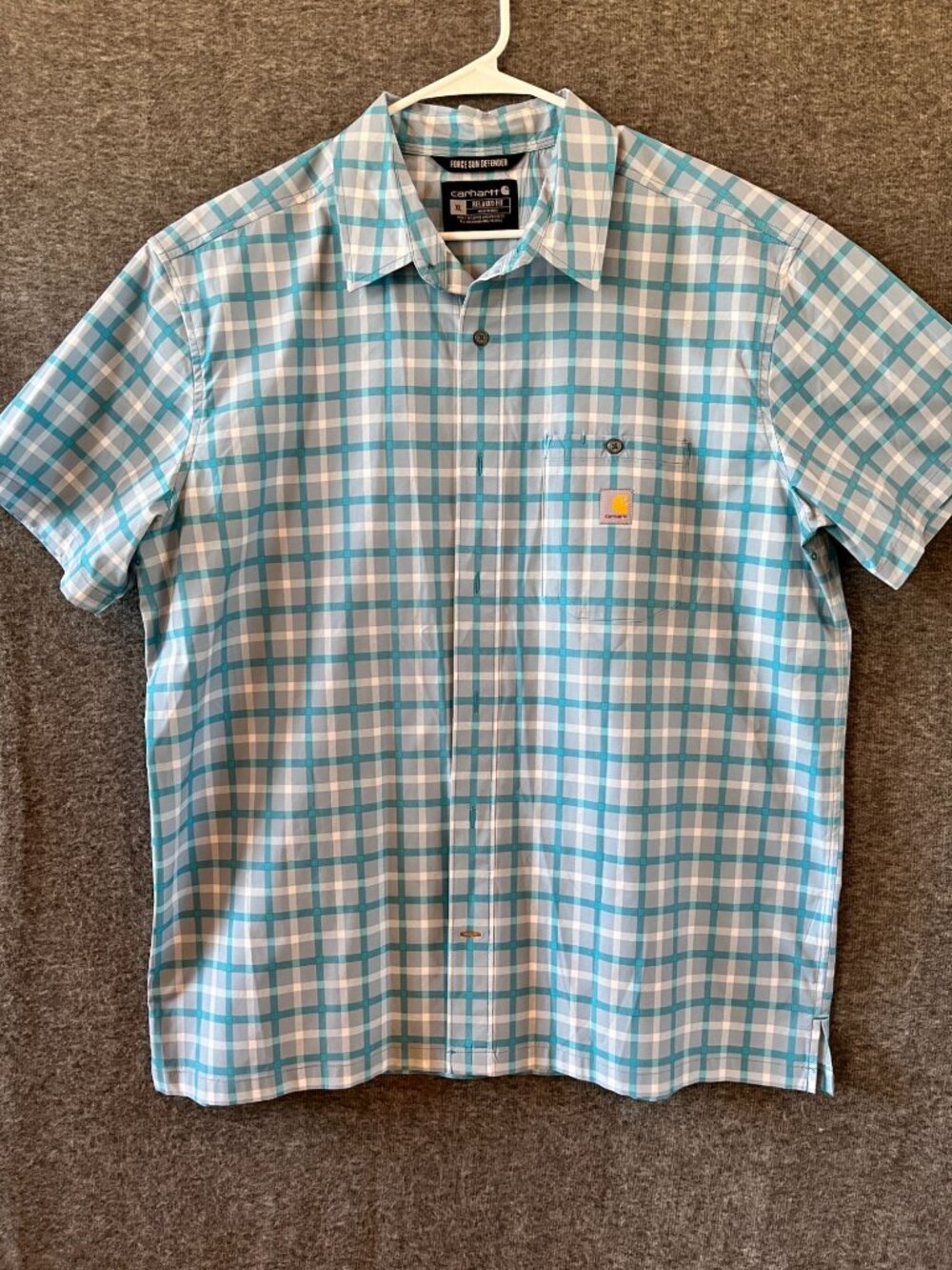 carhartt model tw 6167-m force sun defender short sleeve sun protection shirt XL